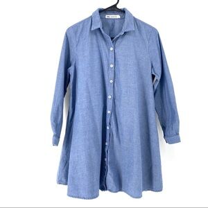 SBJ Austin Women's Chambray Flare Hemline Top  - 1